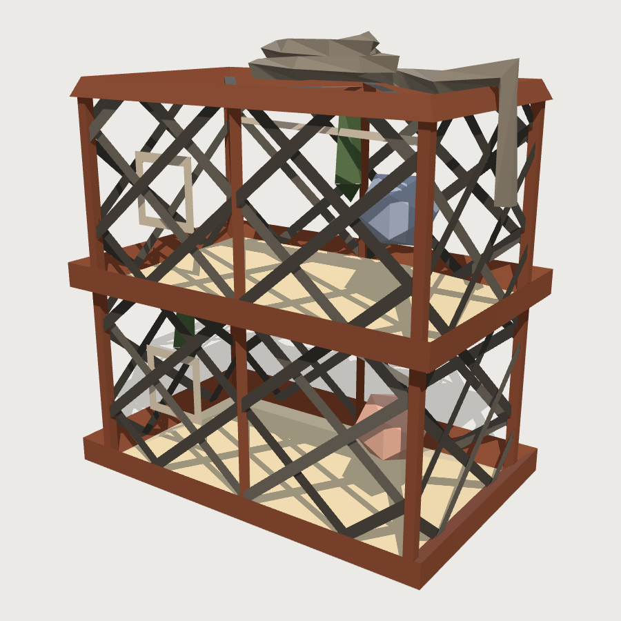 Lobster Pot Stack low-poly 3D model