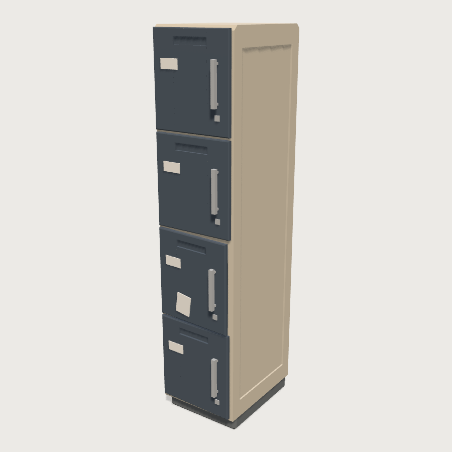 Locker Bank low-poly 3D model
