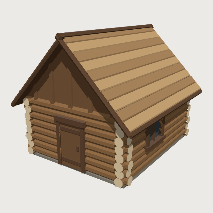 Log Cabin low-poly 3D model
