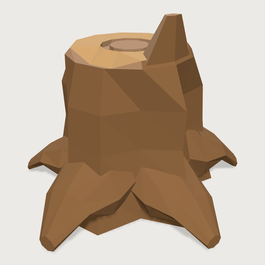 Log Stump low-poly 3D model