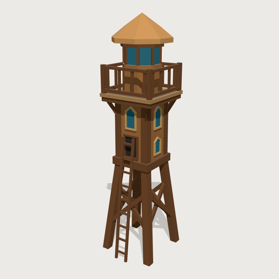Lookout Watchtower low-poly 3D model