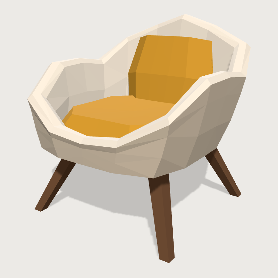 Lounge Armchair low-poly 3D model