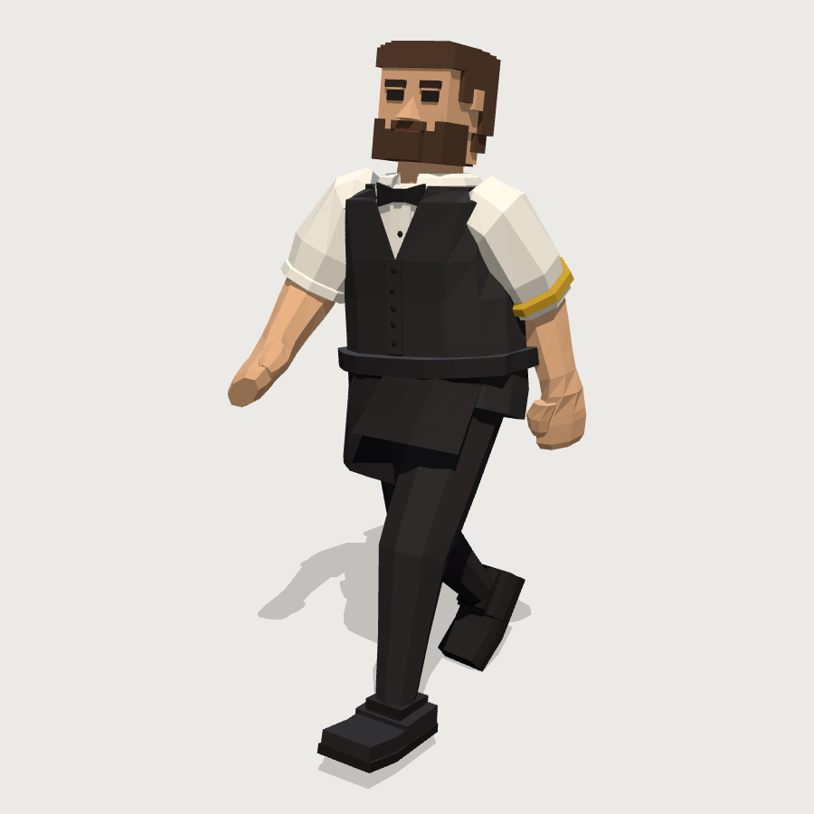 Lounge Bartender low-poly 3D model