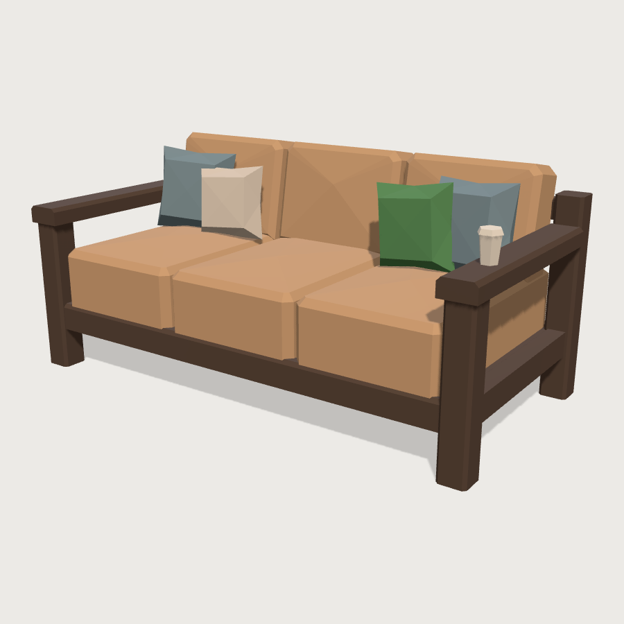 Lounge Sofa low-poly 3D model