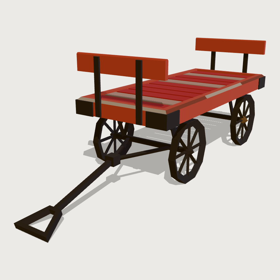 Luggage Trolley low-poly 3D model
