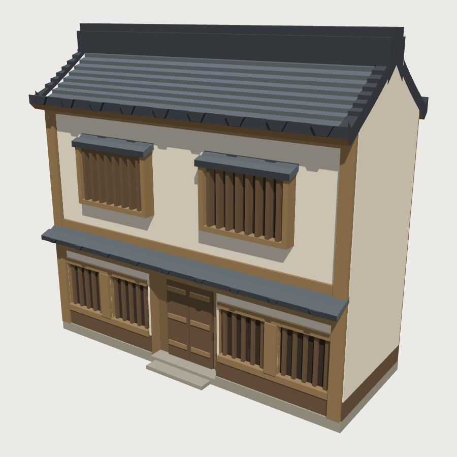 Machiya Townhouse low-poly 3D model