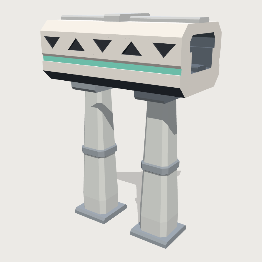 Maglev Guideway Run low-poly 3D model