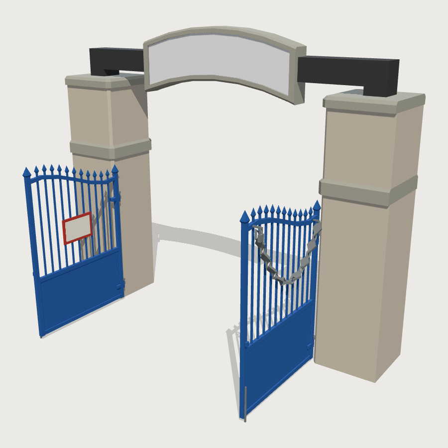 Main Entrance Gate low-poly 3D model