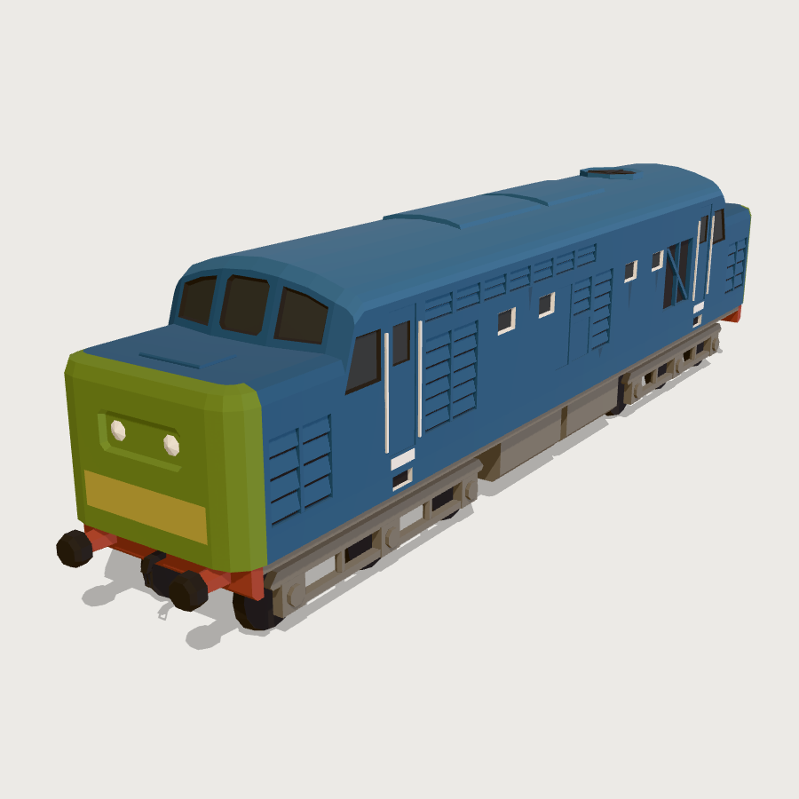 Mainline Diesel Locomotive low-poly 3D model