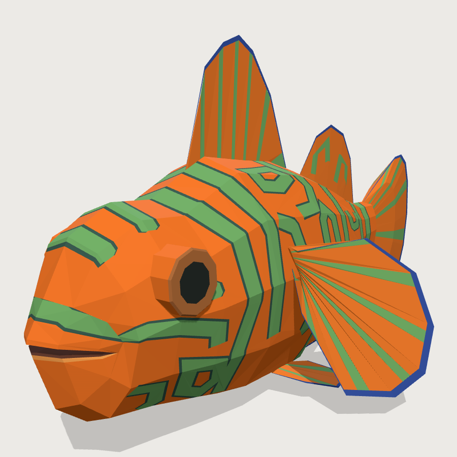 Mandarin dragonet low-poly 3D model