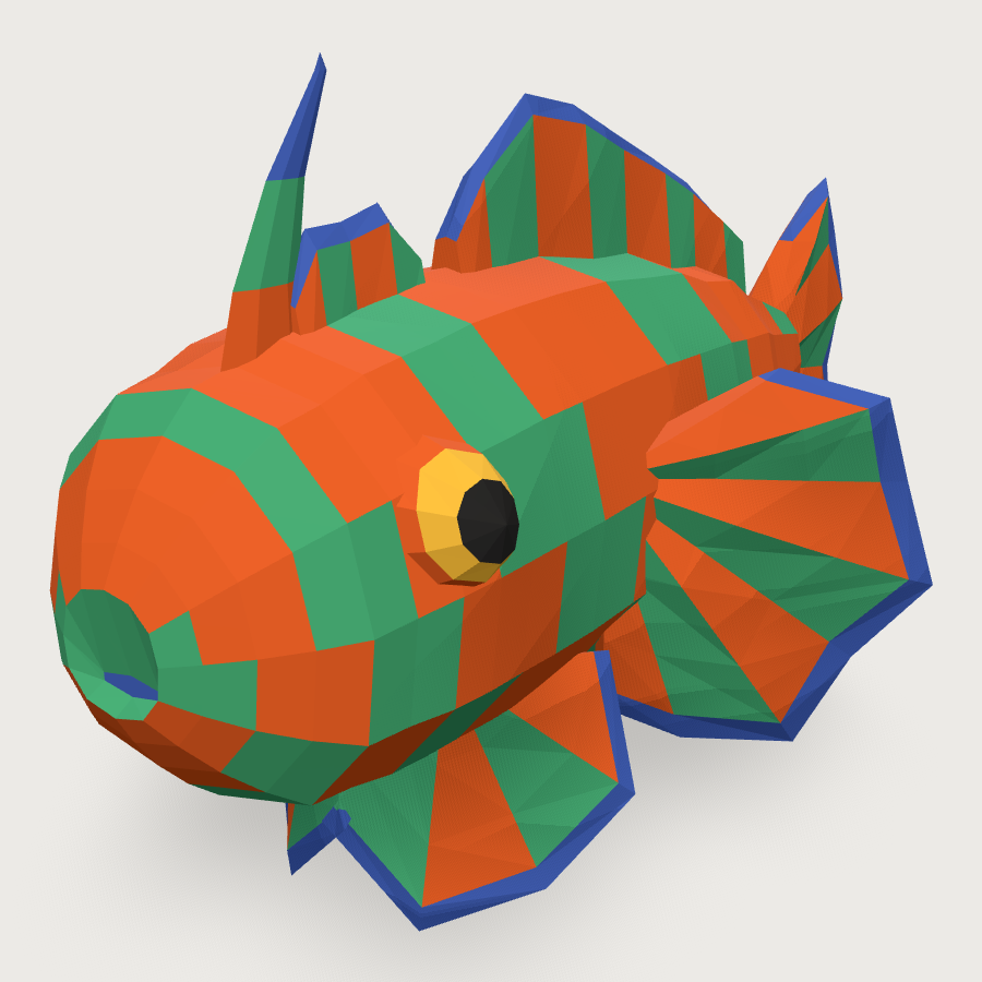 Mandarin Dragonet low-poly 3D model