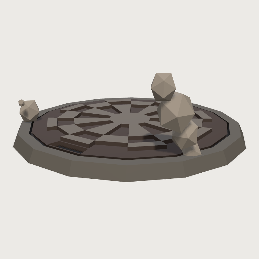 Manhole Cover low-poly 3D model