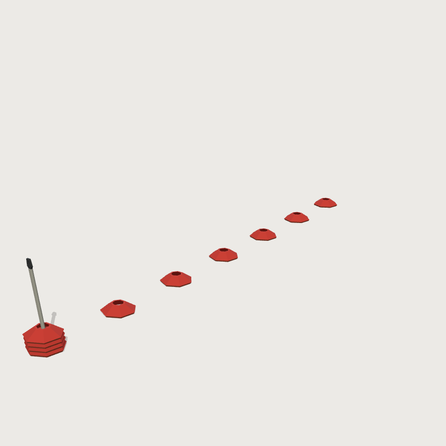 Marker Cone Set low-poly 3D model