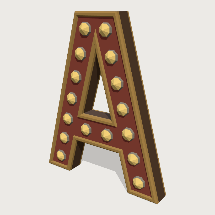 Marquee Bulb Letter low-poly 3D model