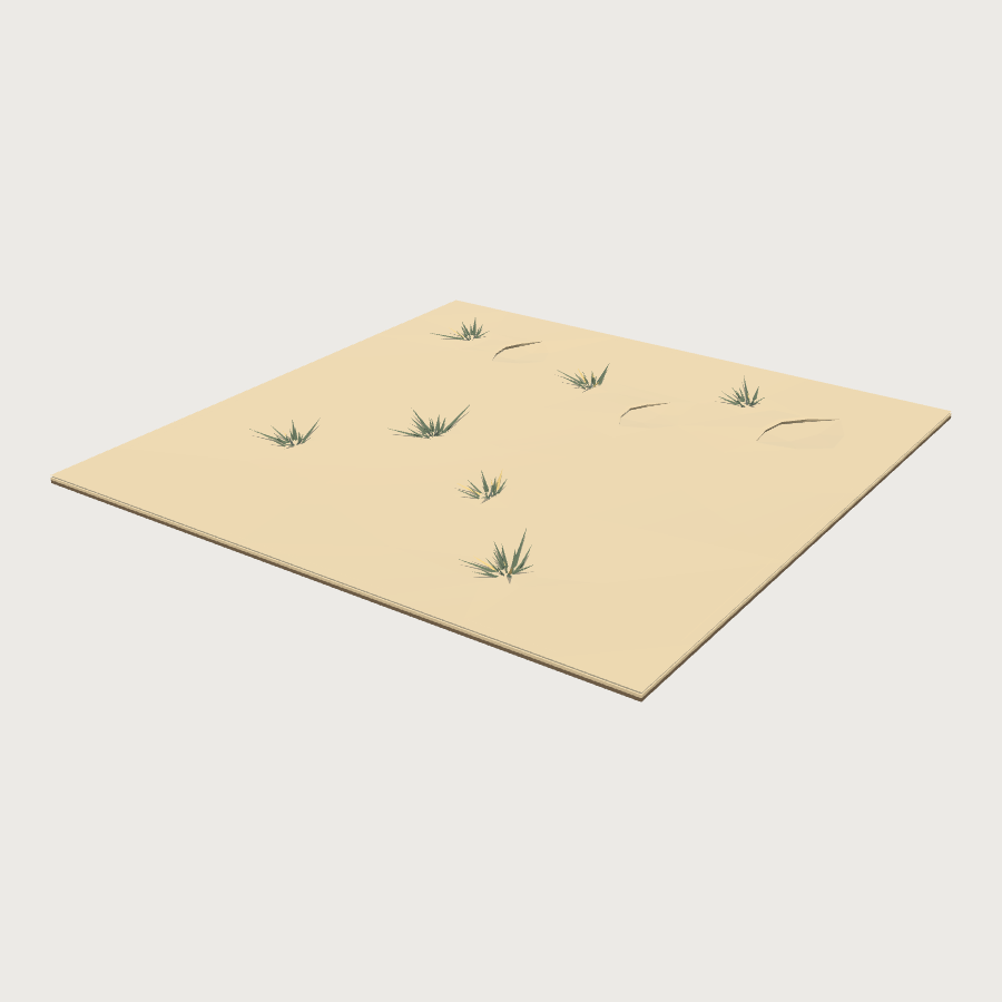 Marram Dune Tile low-poly 3D model