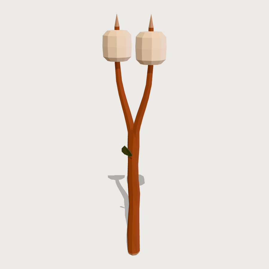 Marshmallow Stick low-poly 3D model