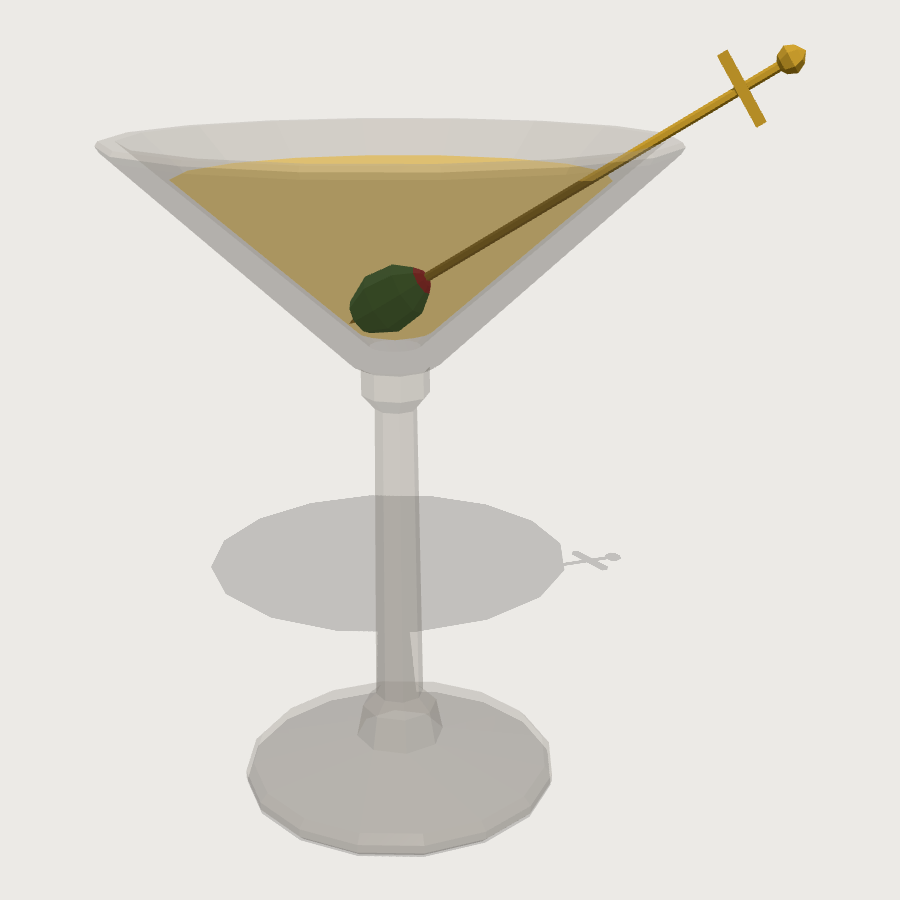 Martini Glass low-poly 3D model