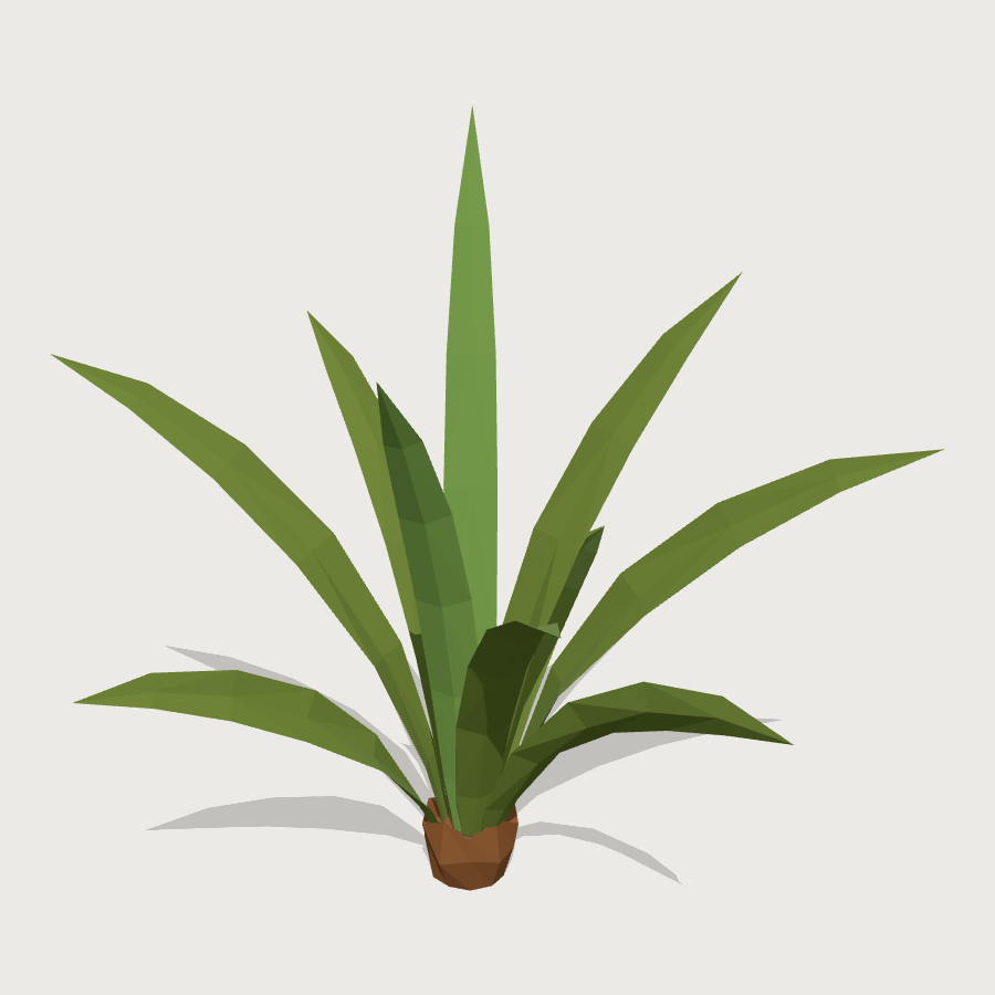 Meadow Grass Plant low-poly 3D model