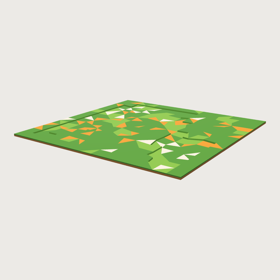 Meadow tile low-poly 3D model
