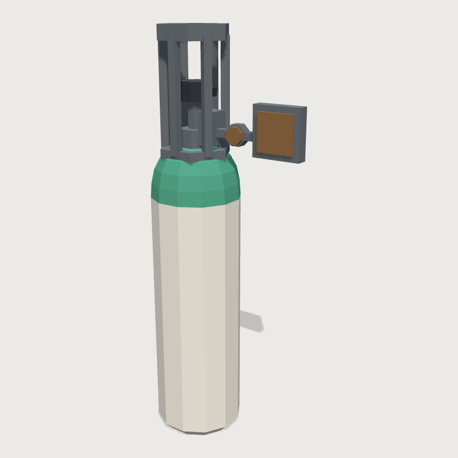 Medical Gas Cylinder low-poly 3D model