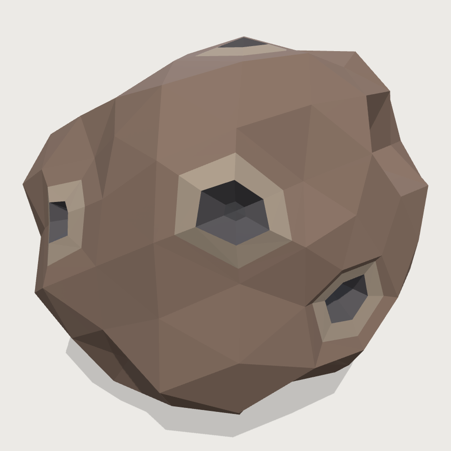 Medium Asteroid low-poly 3D model