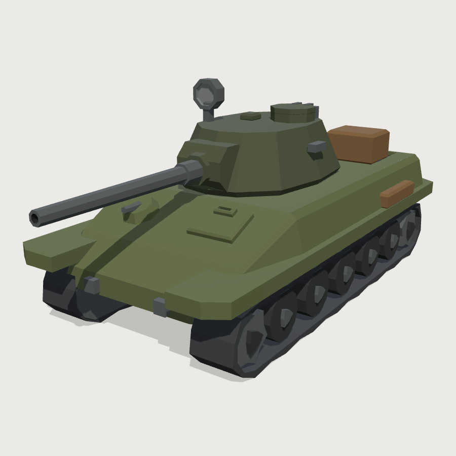 Medium Tank low-poly 3D model