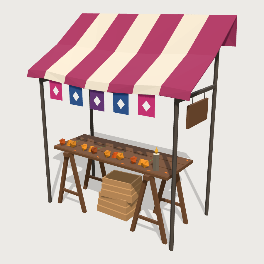 Mercado Stall low-poly 3D model