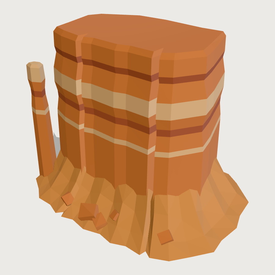 Mesa Backdrop low-poly 3D model