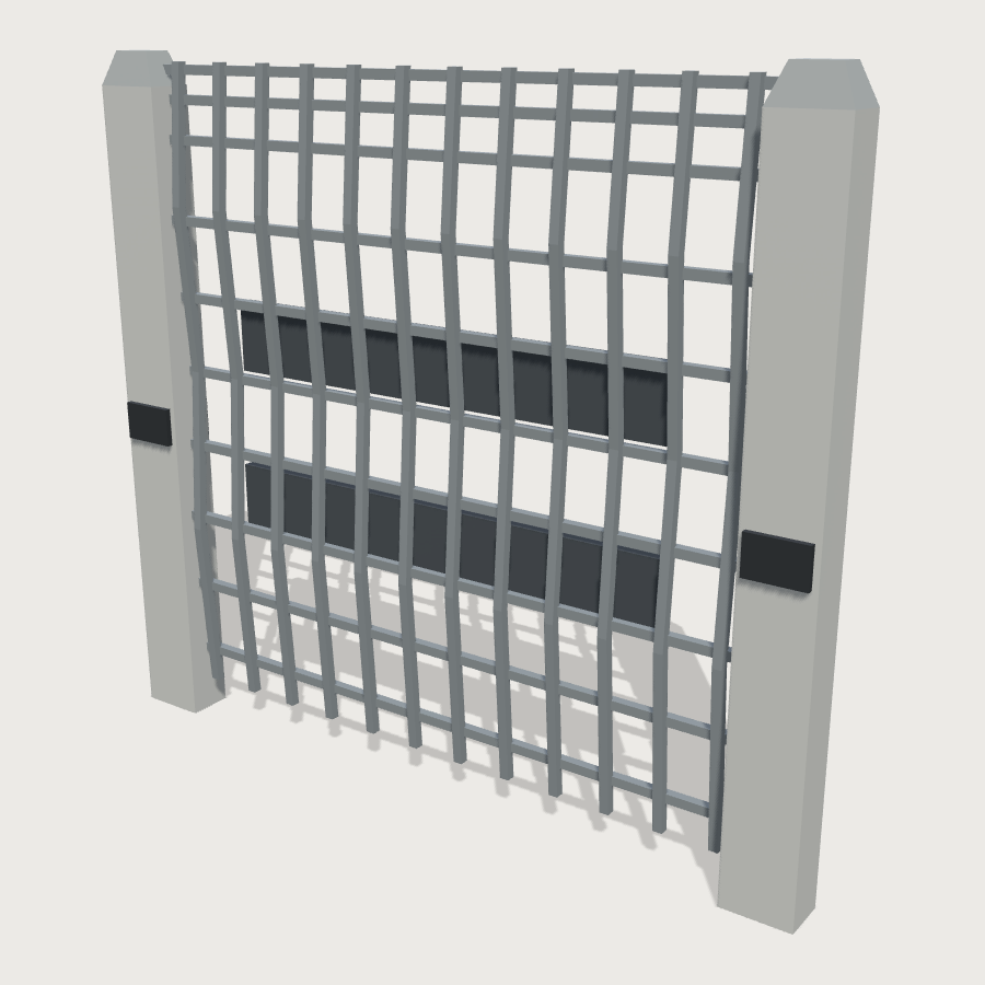 Mesh Fence Panel low-poly 3D model