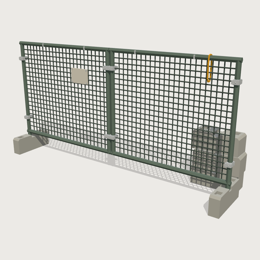 Mesh Site Fence Run low-poly 3D model