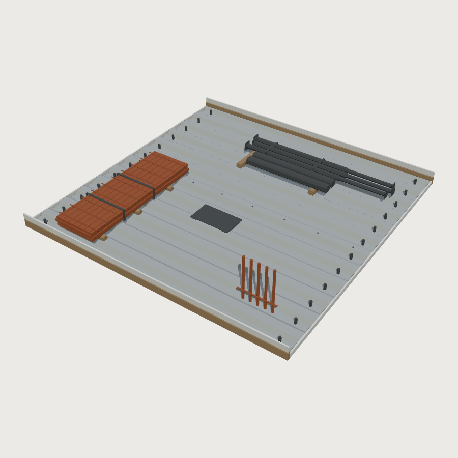 Metal Deck Floor Plate low-poly 3D model