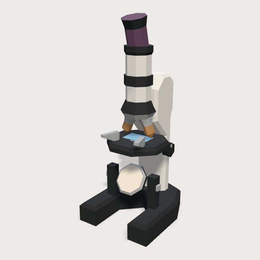 Microscope low-poly 3D model