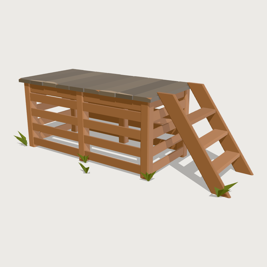 Milk Churn Stand low-poly 3D model