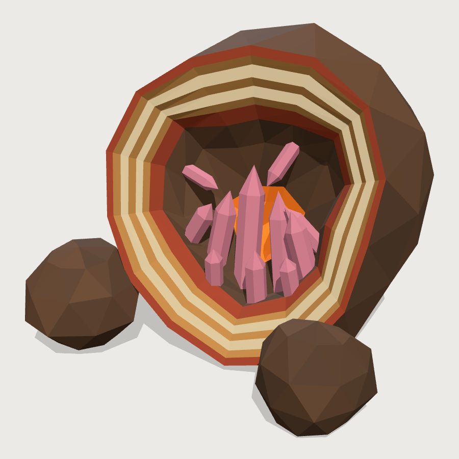 Mineral Geode Cluster low-poly 3D model