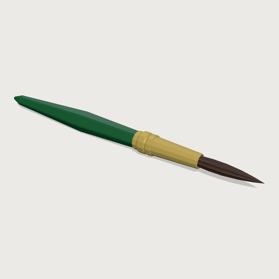 Miniature Detail Brush low-poly 3D model