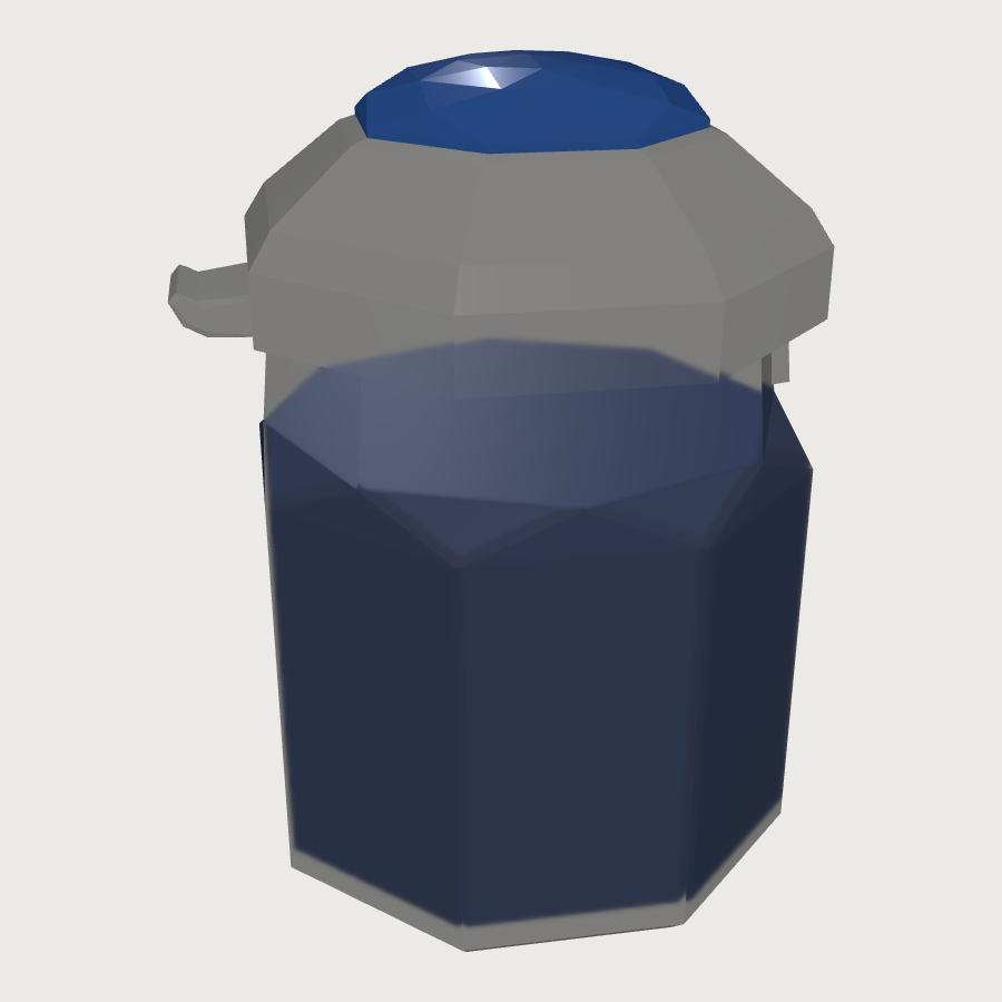 Miniature Paint Pot low-poly 3D model