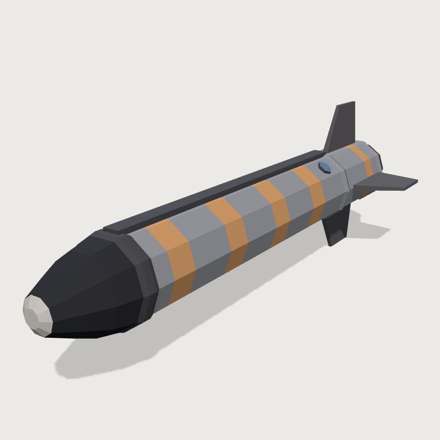 Missile low-poly 3D model