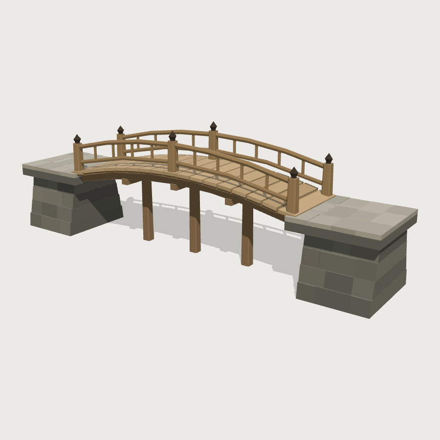Moat Bridge low-poly 3D model