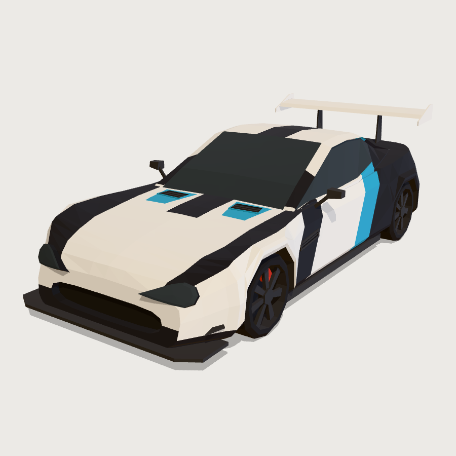 GT3 Gymkhana Car low-poly 3D model