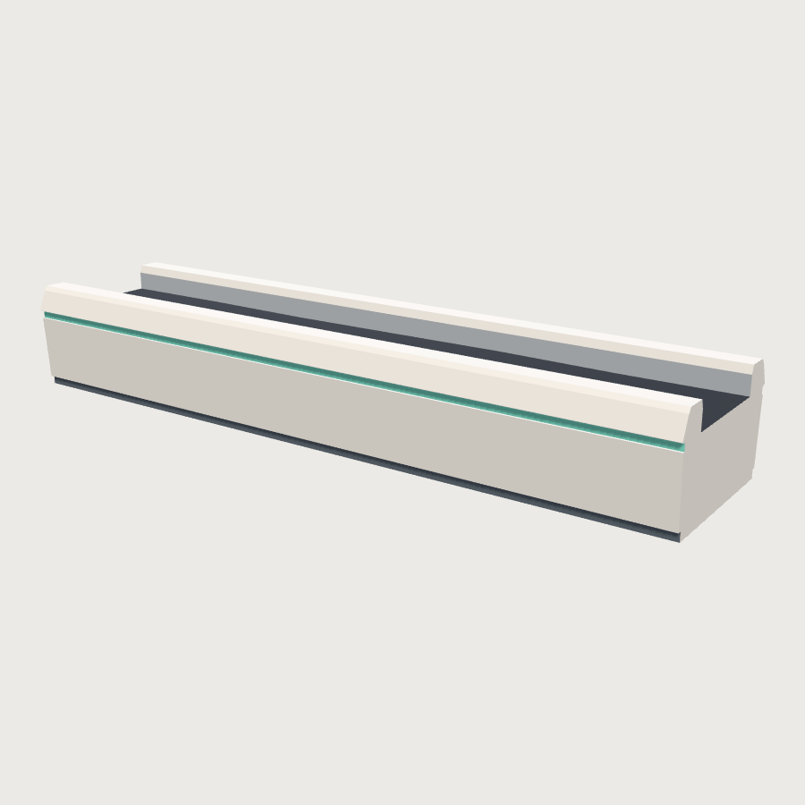 Modular Planter Trough low-poly 3D model