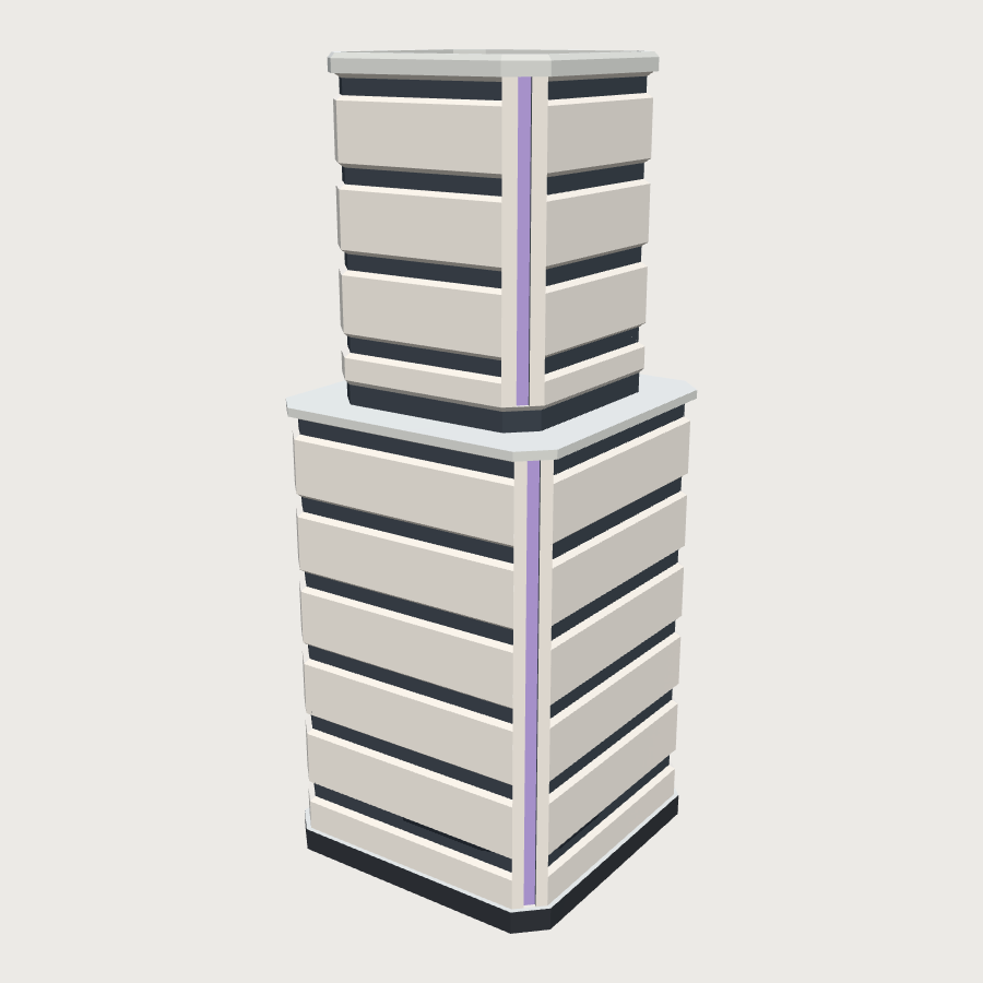 Monolith Office Tower low-poly 3D model