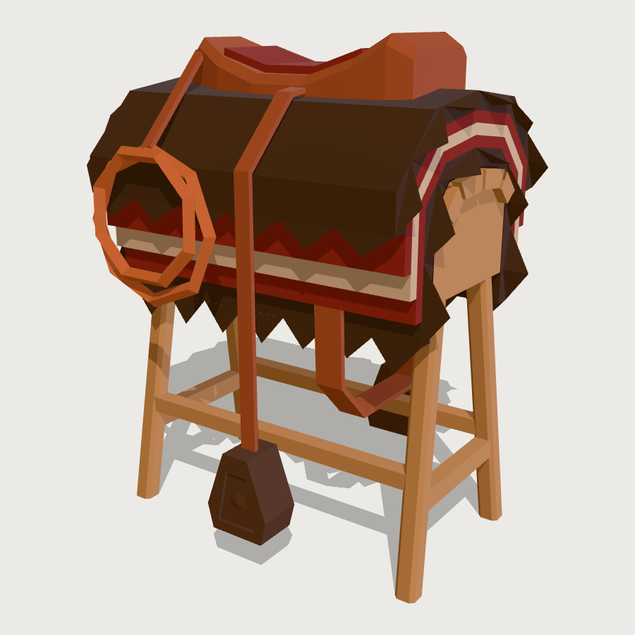 Montura on a Saddle Stand low-poly 3D model
