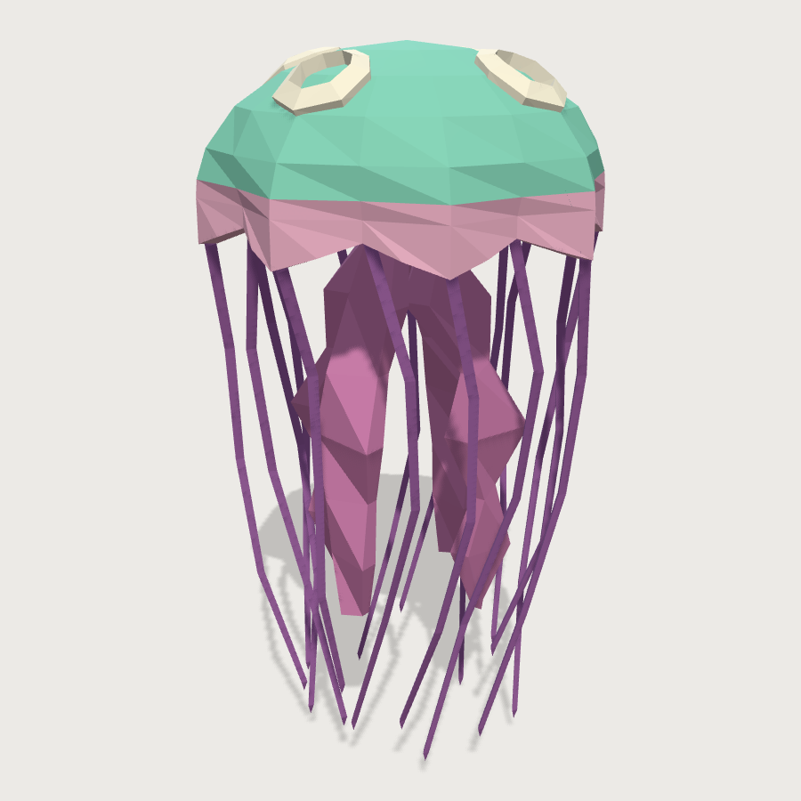 Moon Jellyfish low-poly 3D model