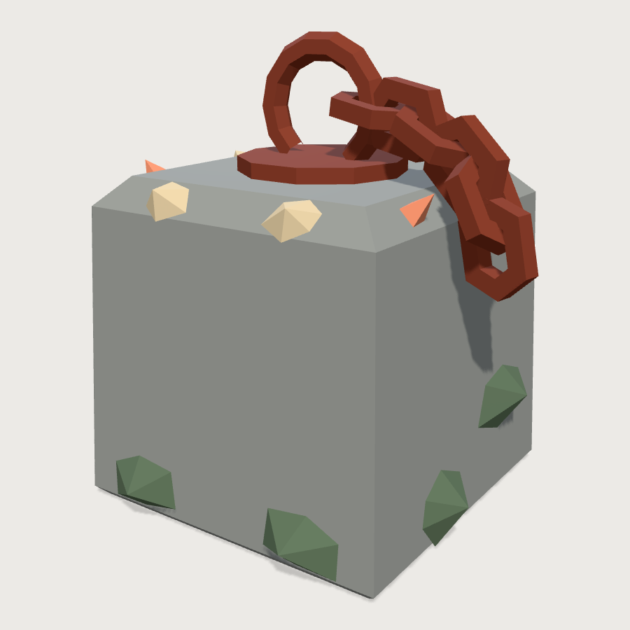 Mooring Block low-poly 3D model