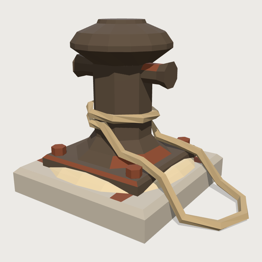 Mooring Bollard low-poly 3D model