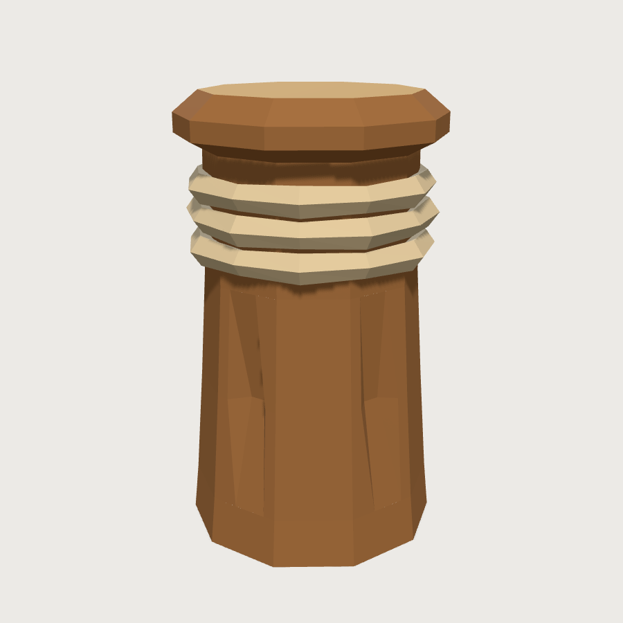 Mooring Post low-poly 3D model