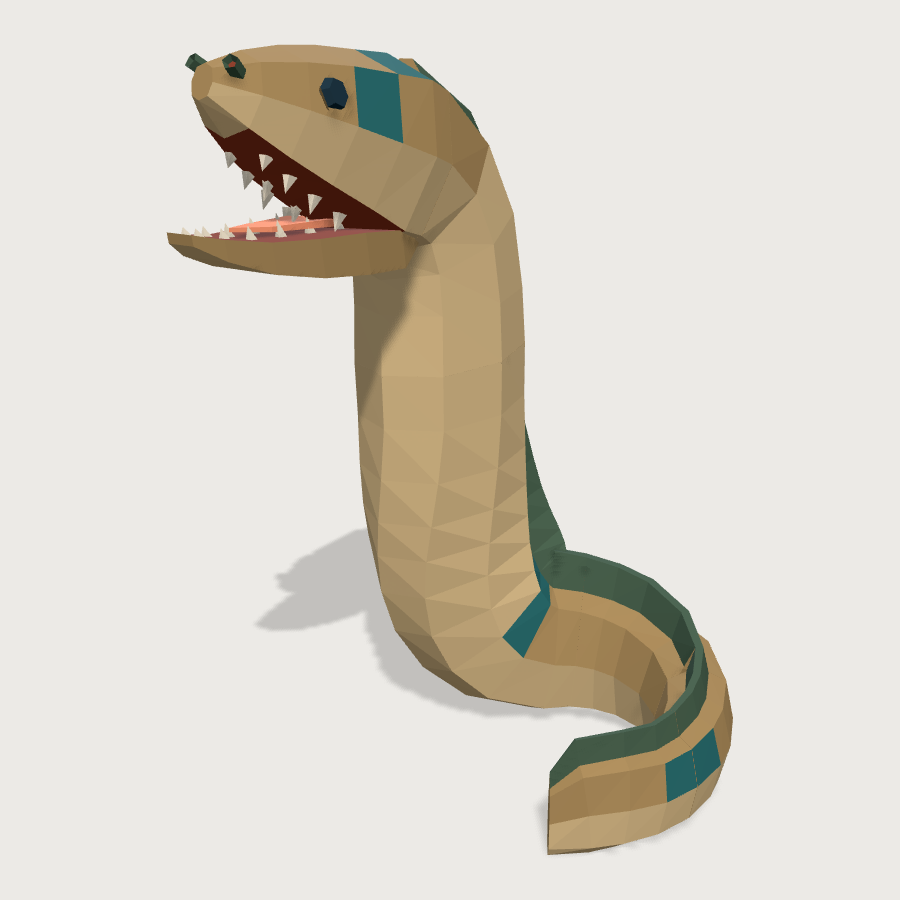 Moray Eel low-poly 3D model