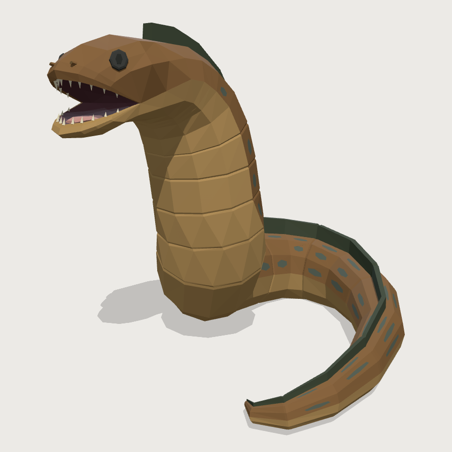 Moray eel low-poly 3D model