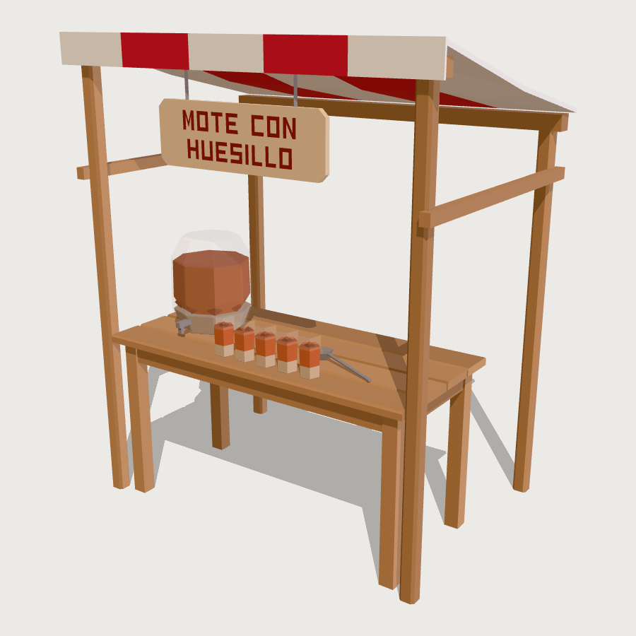 Mote con Huesillo Stand low-poly 3D model