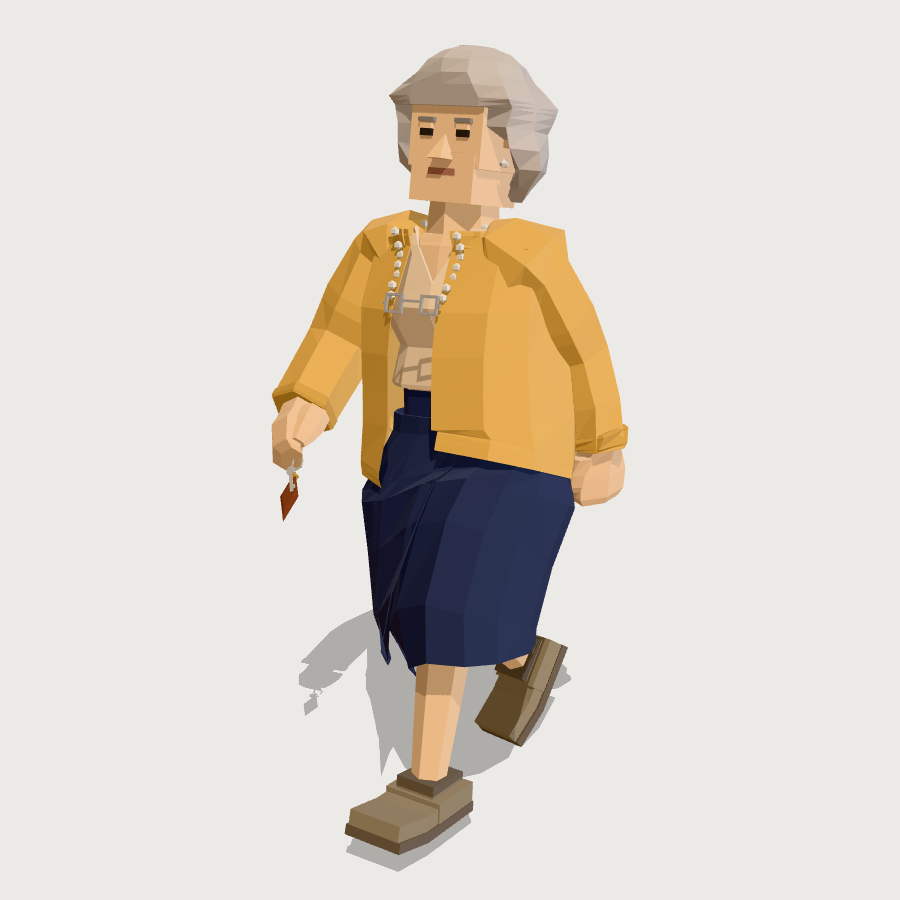 Motel Clerk low-poly 3D model